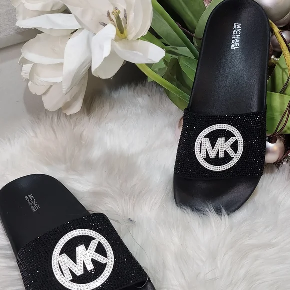 Michael Kors Rhinestone Women's Slides  New - Picture 4 of 9